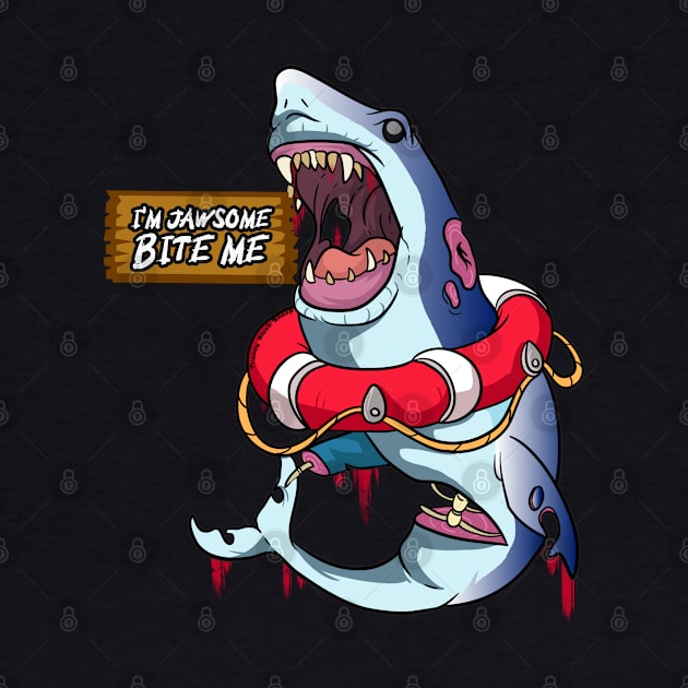 Bite Me Zombie Shark by Trendy Black Sheep